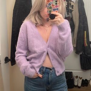 Fuzzy Lavender Cardigan
